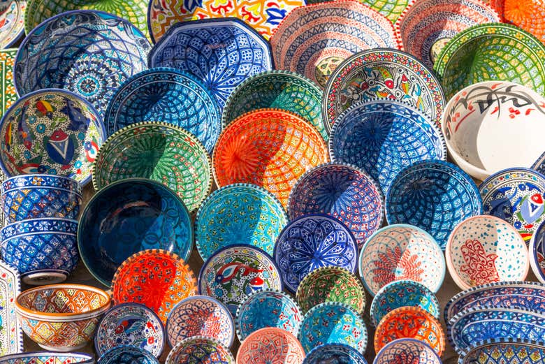 El mercado de Nabeul es una explosión de colores y patrones