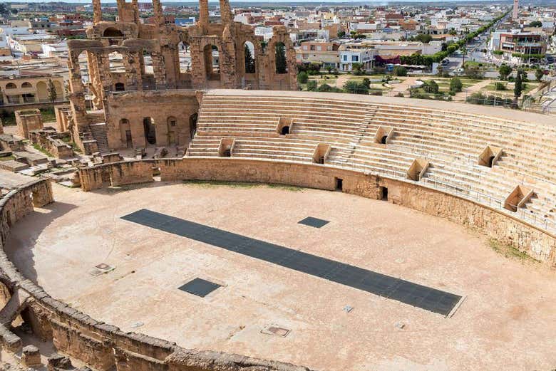 Vue aérienne de l'amphithéâtre d'El Jem