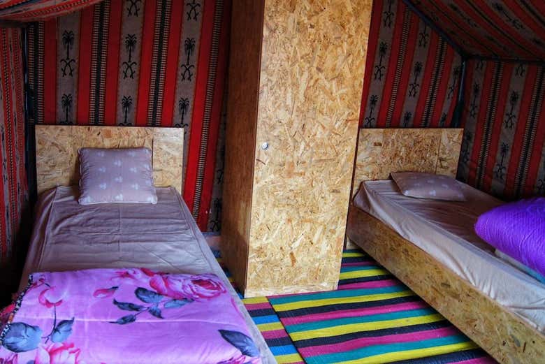 L'intérieur des haïmas confortables