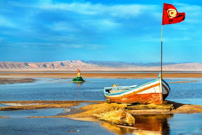 El gran lago salado de Chott el Djerid