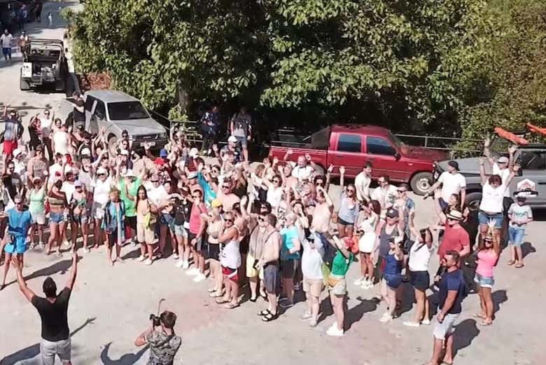 Foto de grupo durante la excursión a Dimçayı