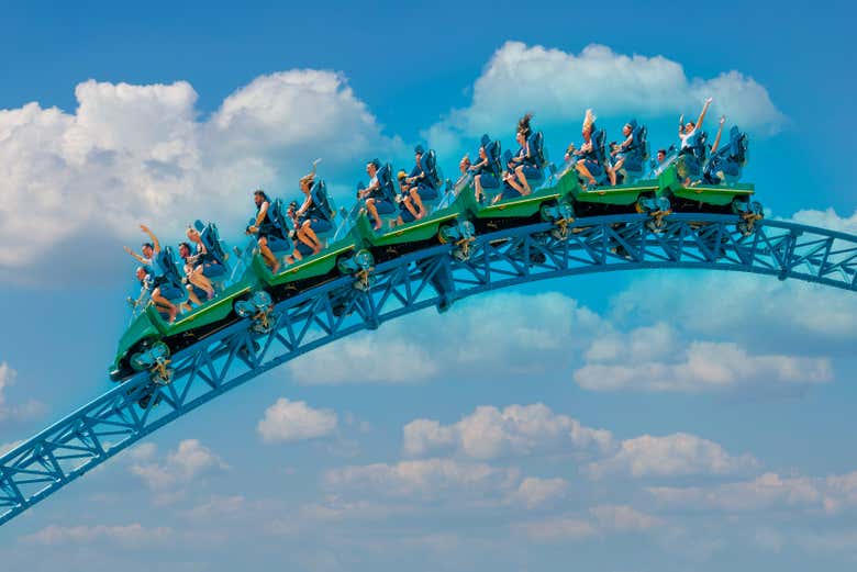 One of the park's hair-raising roller coasters