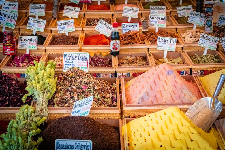 Puesto de especias en el Gran Bazar de Manavgat