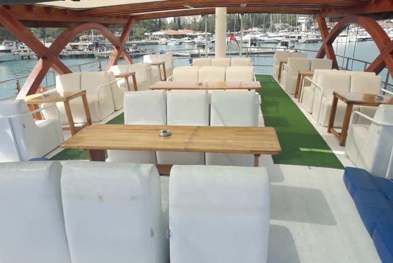 Interior of the boat