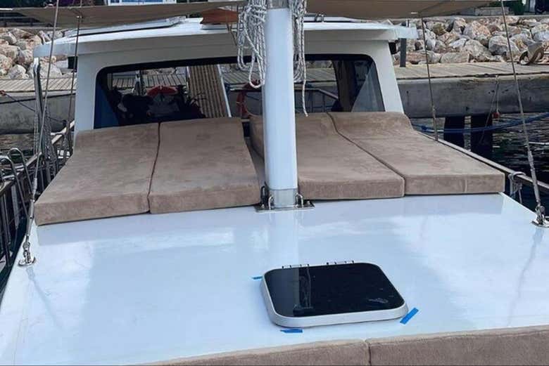 Step onto a pirate-like boat