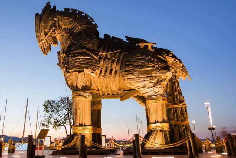 Cavalo de tróia na cidade de canakkale