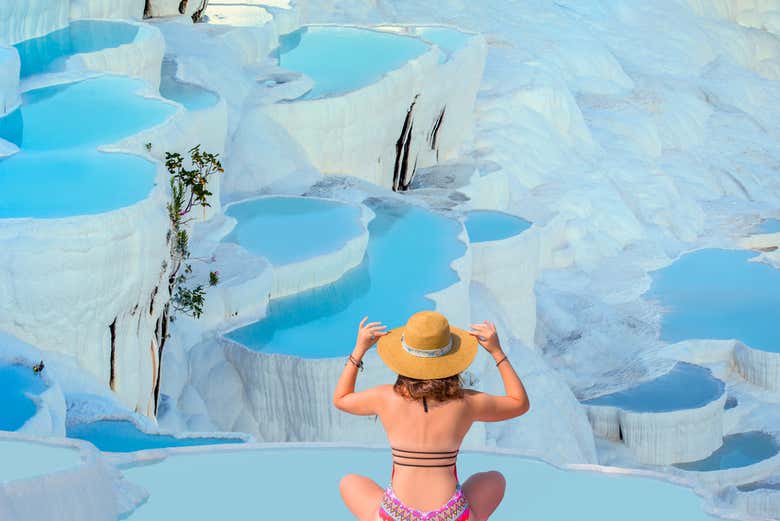 Visit the stunning natural landscapes in Pamukkale