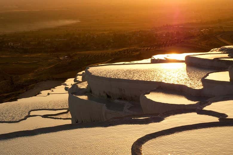 Pamukkale au coucher du soleil