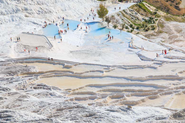 Bathing in the pools of Pamukkale