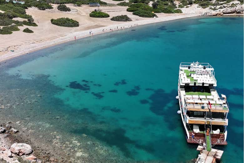 Take in the views of the Izmir Bay from the boat