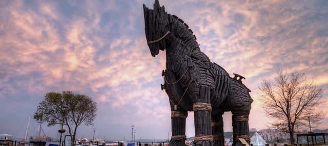 O Cavalo De Troia Localiza-se Na Turquia De Canakkale Imagem de