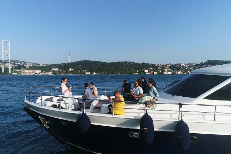 Enjoying the yacht