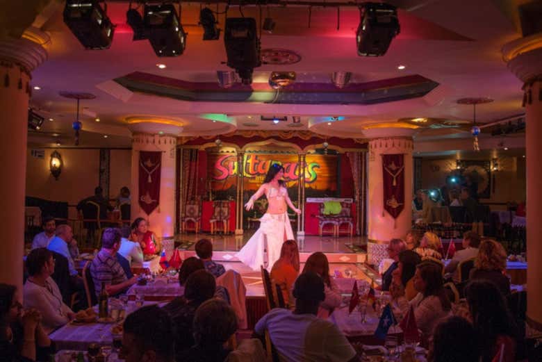 Enjoying the belly dancing in Istanbul