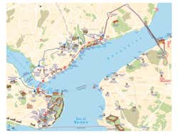 Informational image of the Istanbul sightseeing bus route map