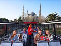 Sightseeing bus full of passengers