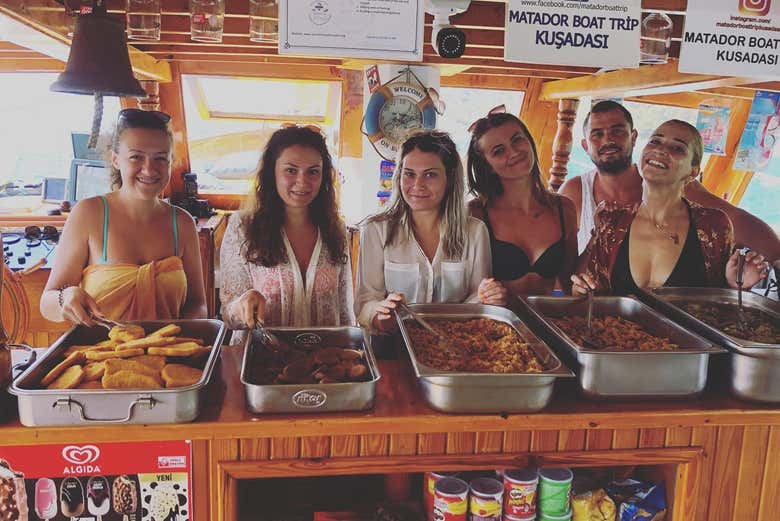 Comida a bordo del barco