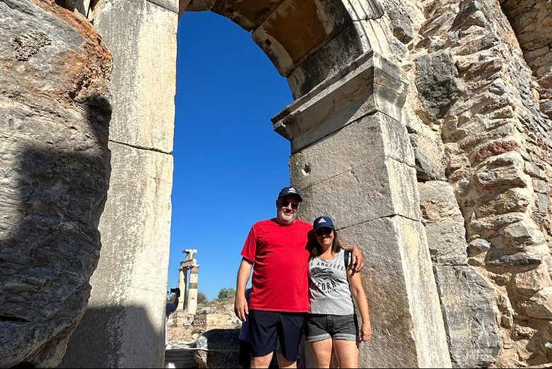 Walk among ancient ruins in Ephesus