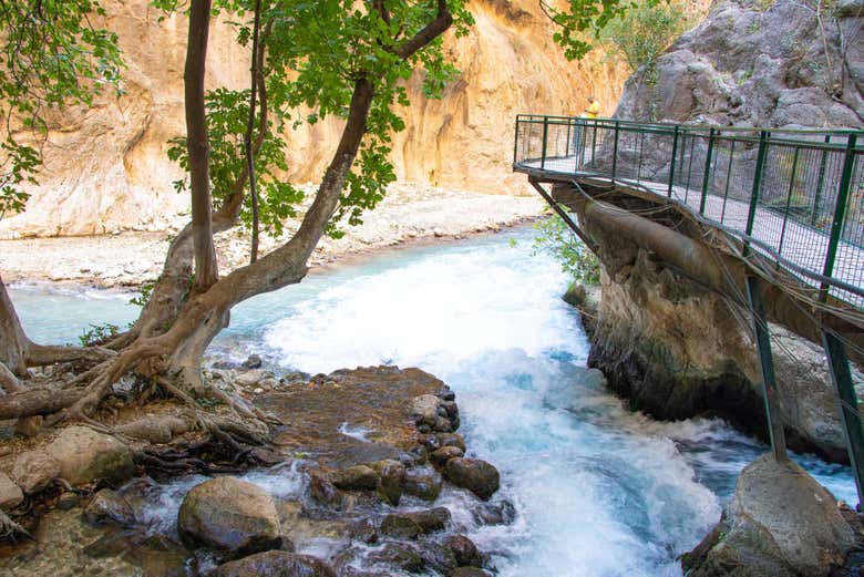 Stroll along the walkways at the Saklikent Canyon