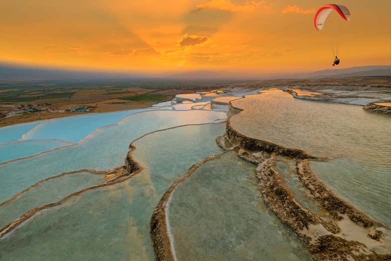 Coucher de soleil à Pamukkale
