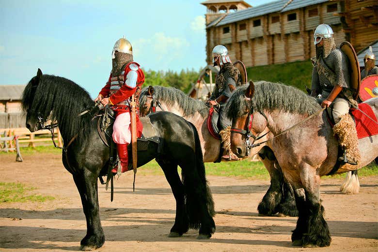 Espectáculo a caballo en Kyivan Rus Park