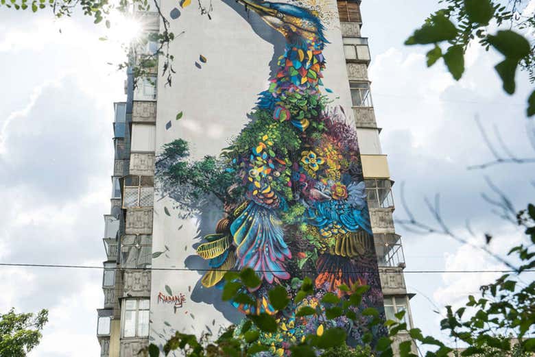 Grafite em um dos edifícios de Kiev
