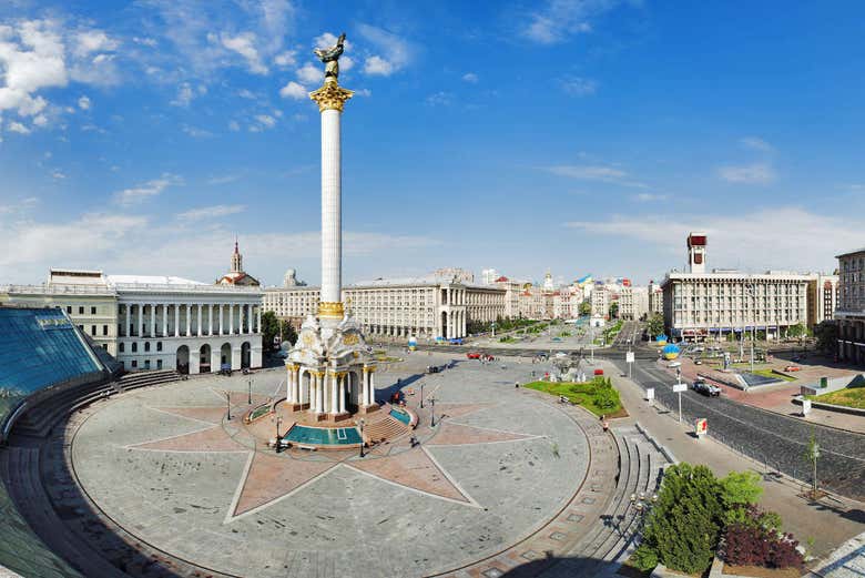 La Plaza de la Independencia de Kiev