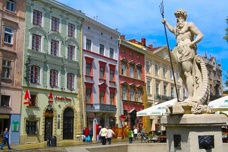 Neptune statue in Lviv