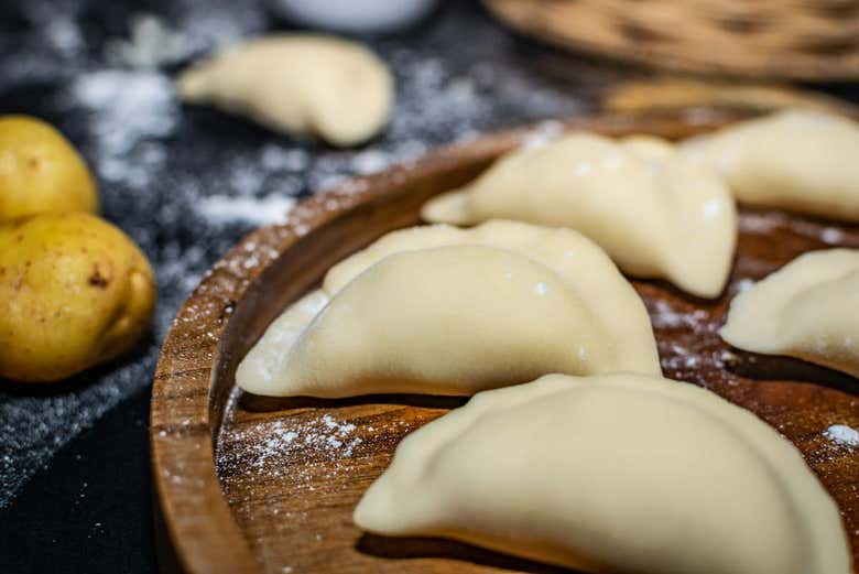 Taste Ukranian vareniki, a type of dumpling