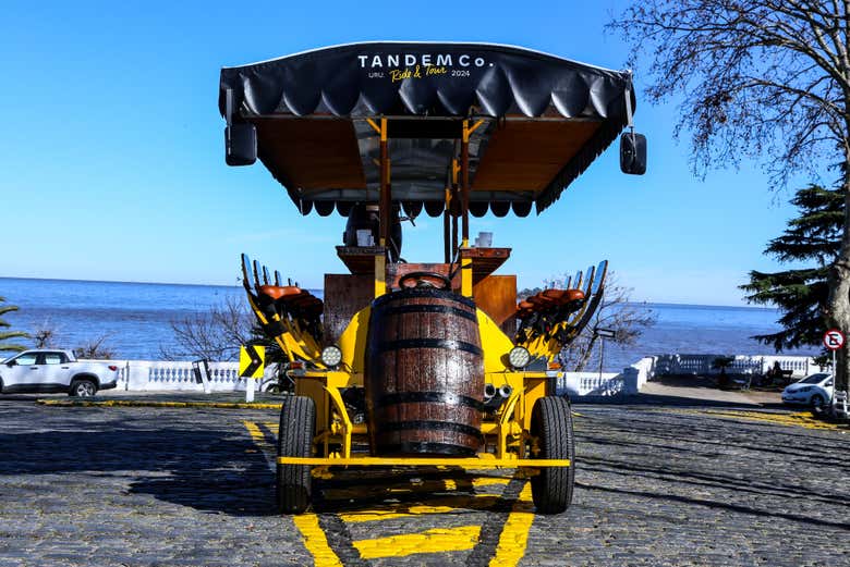 Em uma das paradas ao lado do mar