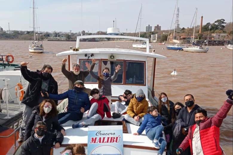 Fotografiándonos en el barco