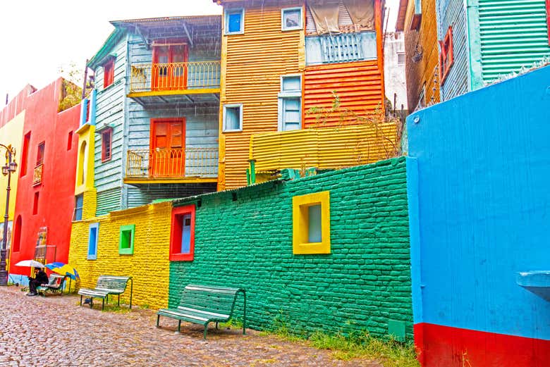 Rua de El Caminito, no bairro de La Boca, em Buenos Aires