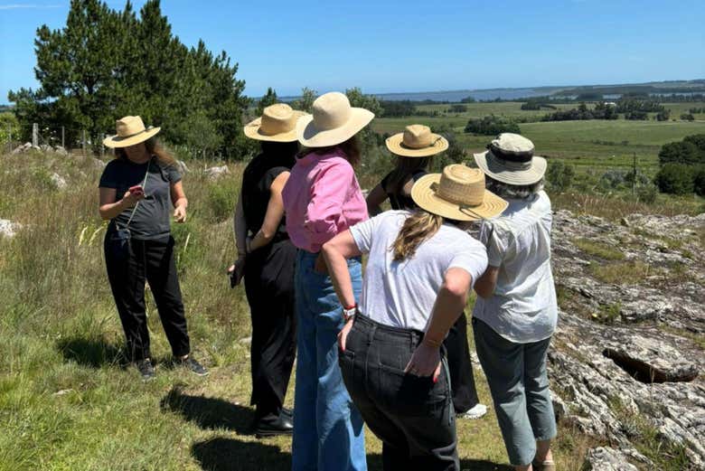 Durante el recorrido en los viñedos de Alto de la Ballena
