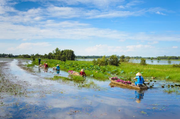 Excursión por el delta del Mekong en lancha rápida