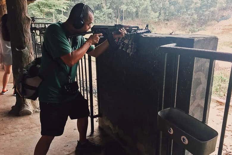Disfrutando de las prácticas de tiro