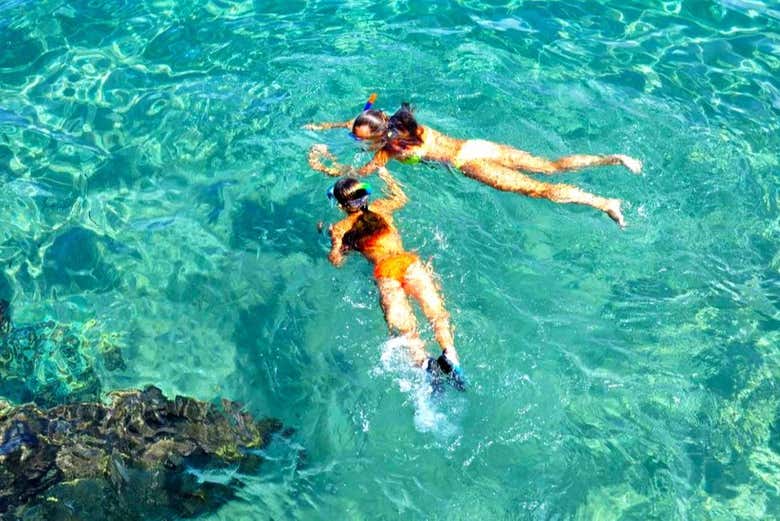 Snorkeling in crystal clear waters